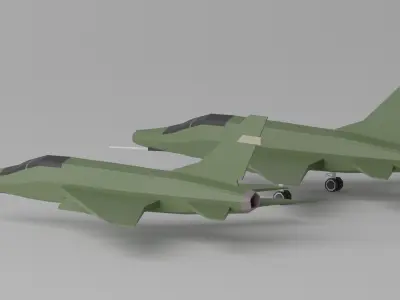 Cartoon F-100 Super Sabre 3D model