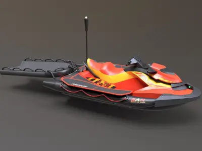 Lifeguard Watercraft Low-poly 3D model