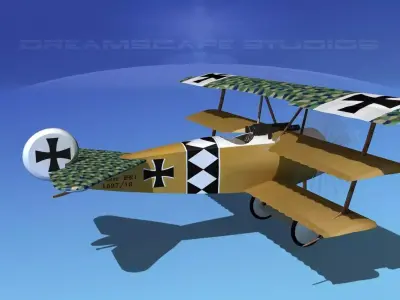 Fokker DR-1 Triplane V16 3D model