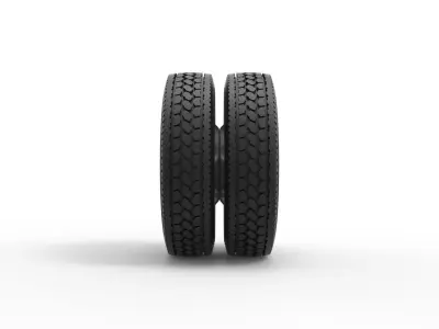 5 Hole rear wheel of old school truck Scale 1 to 25 3D print model