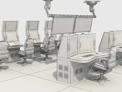 OPERATION AND COMMAND CENTER Low-poly 3D model