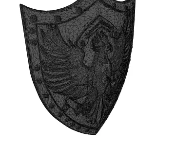 Medieval Eagle Crest Shield 3D model