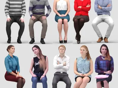 3D Human Model Vol. 2 Sitting People 3D model