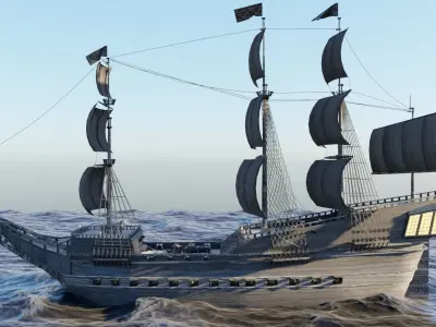 Pirates of the Caribbean game ship model 3D model 3D model