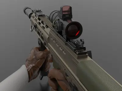 SA80 L85A3 Weapon Fps-Tps Low-poly 3D model