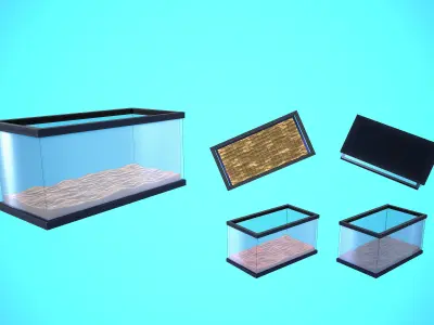 FISH TANK 02 CARTOON STYLIZED Low-poly 3D model