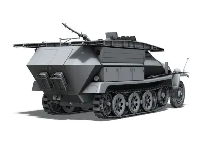 SD KFZ 251 7 Ausf C - Hanomag Pioneer Assault bridge 3D model