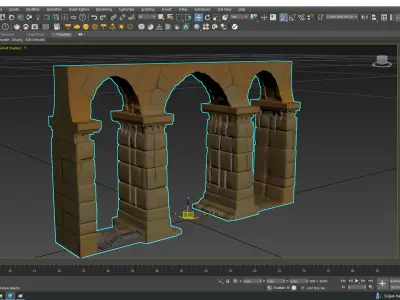 Ancient Roman Aqueduct - Stylized 3D Model Low-poly 3D model