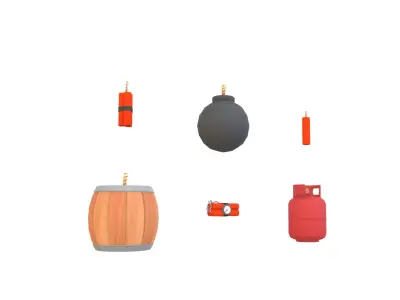 Explosive Pack Low-poly 3D model