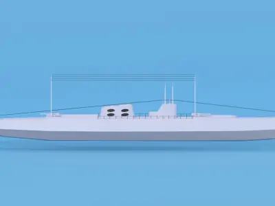 U-boat German Military WW2 Low-poly 3D model