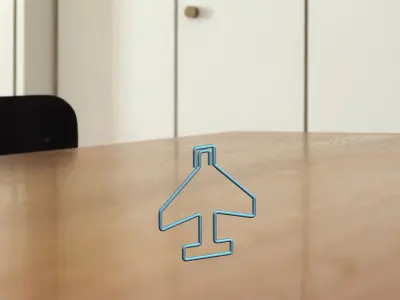 Airplane paper clip Free 3D model