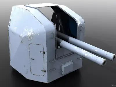 Skoda 10 cm K10 - OTO 100-47 Low-poly 3D model