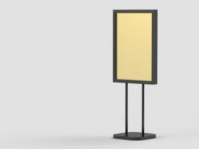 Style advertisement close to a park and street in beautiful city 3D model