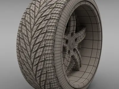 Savini Forged SV-19S Wheel and Tire 3D model