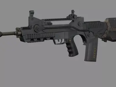 Famas F1 Assault Rifle Game Ready Low-Poly 3D Model Low-poly 3D model