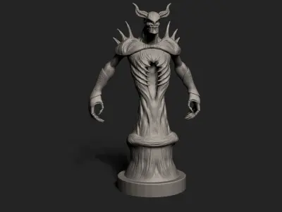 Monster demon statue Low-poly 3D model