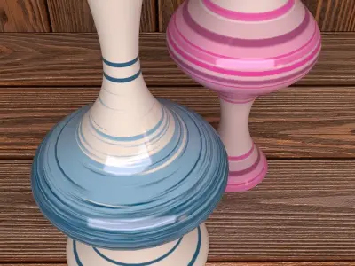colorful modern vase set Free 3D model