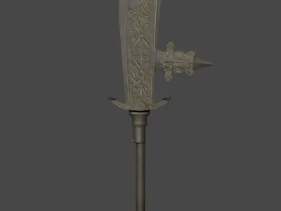 Dark Knight Halberd from Dark souls Low-poly 3D model