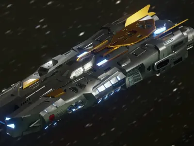 BC Barbara Spaceship Low-poly 3D model