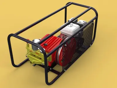 PLUNGER PUMP PETROL ENGINE SPRAYER PRESSURE WATER JET CAR WASH 3D model