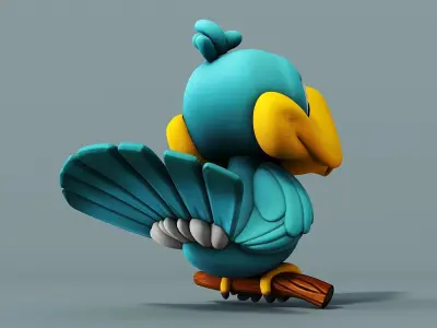 Cartoon bird 3D model
