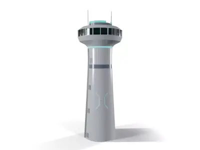 Sci-Fi Watch Tower Platform - PBR Game Ready 3D model