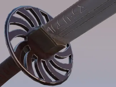 takatana samurai sword Free low-poly 3D model