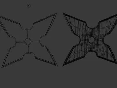 Mourning Star Ninja Shuriken Low-poly 3D model