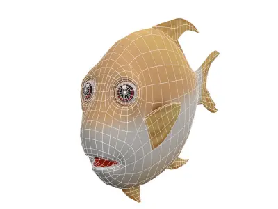 Snubnose Dart Fish Cartoon Animated Low-poly 3D model