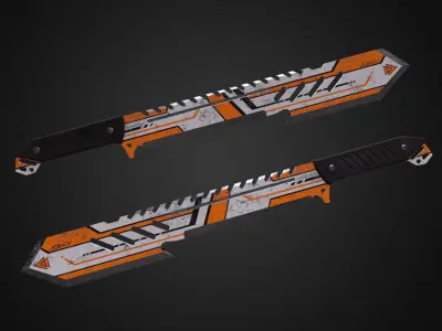 Machete knife Low-poly 3D model