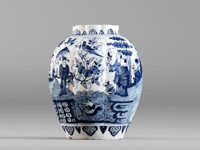 001592 3D-Scanned 17th-Century Chinese Faience Vase 3D model