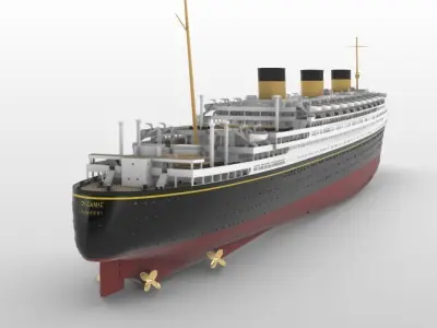 Print ready OCEANIC White Star Line mega ocean liner 1-600 kit 3D print model