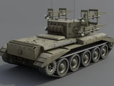 Cromwell V RP-3 Cruiser tank Low-poly 3D model