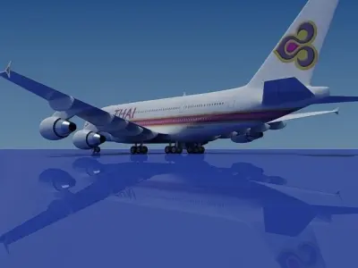 Textured Thai Airbus 3D model