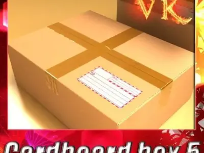 Cardboard Box with Tape 3D model