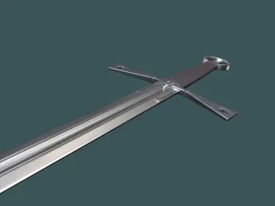 Albion Gallowglass Medieval Sword PBR game ready Low-poly 3D model