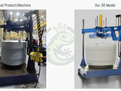 Hydraulic Press and Subsea Connector Part Low-poly 3D model