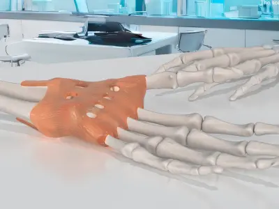 Anatomical Hand Skeleton Model with Flexor Retinaculum 3D model