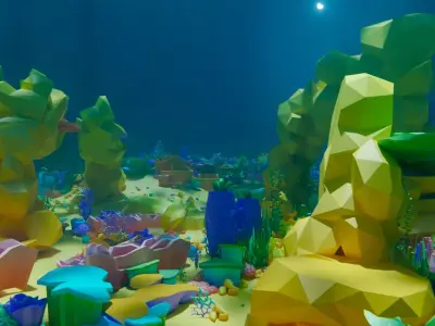 low poly Nature Underwater world pack Low-poly 3D model