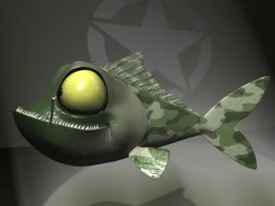 Veteran Fish RIGGED Low-poly 3D model