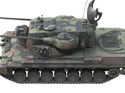 Flakpanzer Gepard 1A2 Anti Aircraft Low-poly 3D model