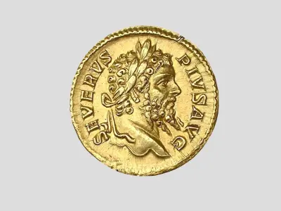 Roman Empire Gold Coin - Lucius Septimius Severus Low-poly 3D model
