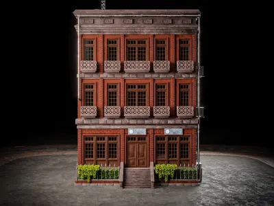 URBAN BUILDING OLD HORROR 2 Low-poly 3D model