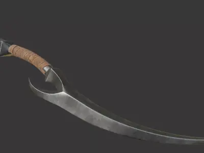 Elven fantasy dual-blade dagger 3D model