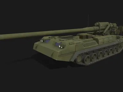 Tank 2s7 Pion Low-poly 3D model