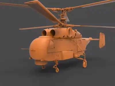 Ka-27 orange helicopter 3D print model