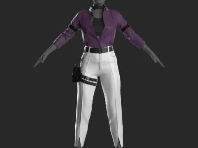 Girls Outfit 43 - Marvelous Designer 3D model