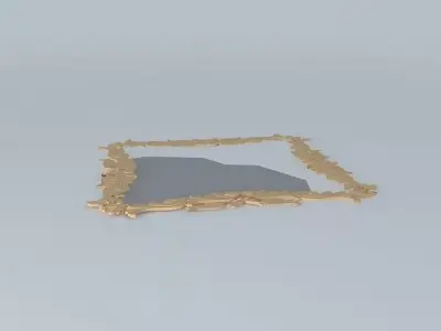 Mirror gold frame Free 3D model