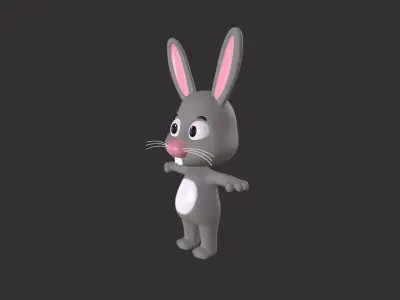 Cartoon 0010 Character Rabbit Cute Low-poly 3D model