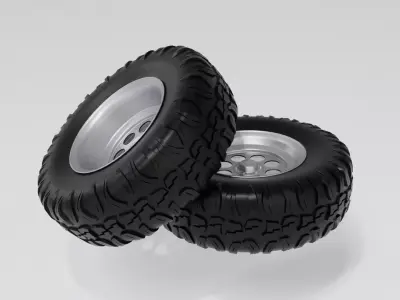 OFF ROAD WHELL-TIRE 3D MODEL Low-poly 3D model